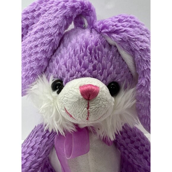 2009 Chrisha Playful Plush Purple Easter Bunny Rabbit 10 Inch Stuffed Animal Toy - Picture 2 of 11